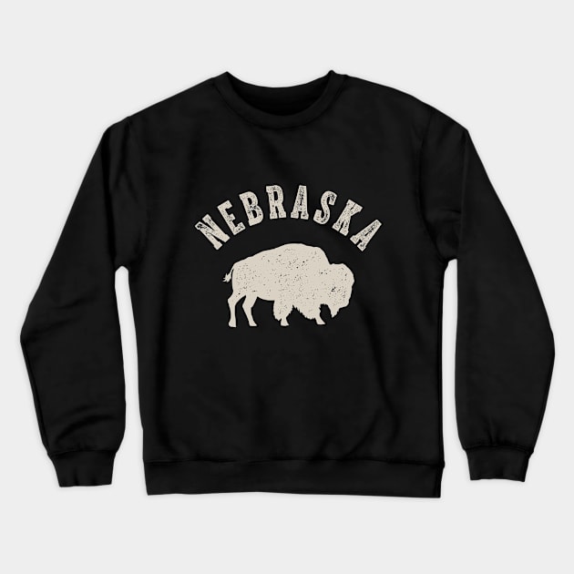 Vintage Nebraska Buffalo Bison Crewneck Sweatshirt by MerchFrontier